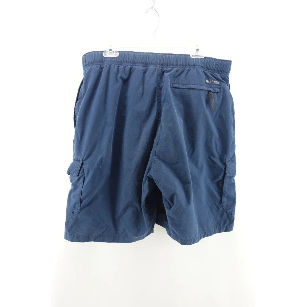 Columbia Packable Men's Size L Blue Mesh Lined‎ Swim Trunk with Zippered Pockets